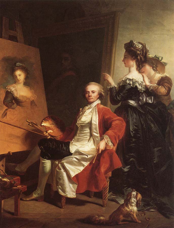 Portrait of the Artist in His Studio with His Daughters